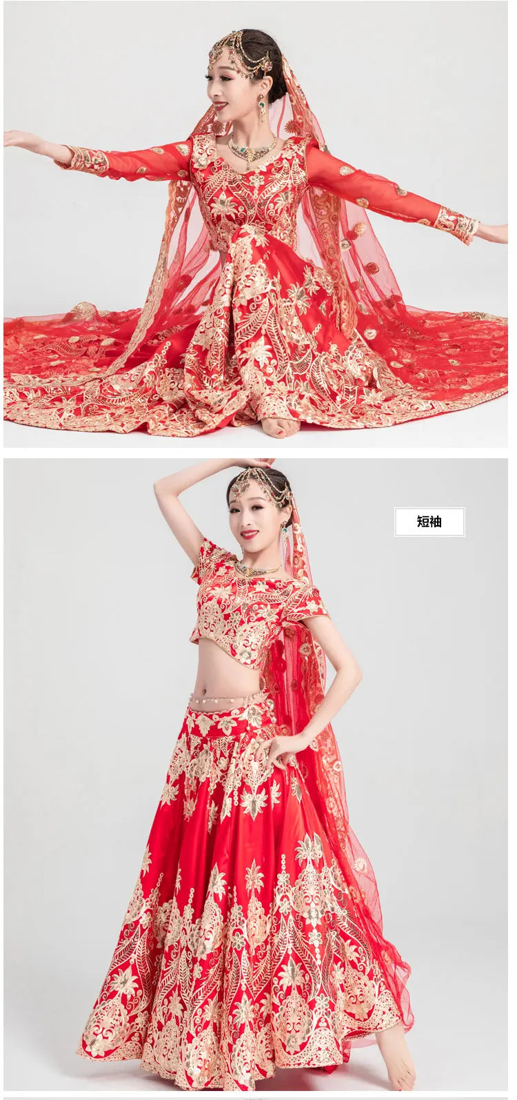 Sarees Wedding India  Woman Wedding Costume Ethnic Style Lehenga Choli Performance Gorgeous Suits top+skirt+scarf+pants