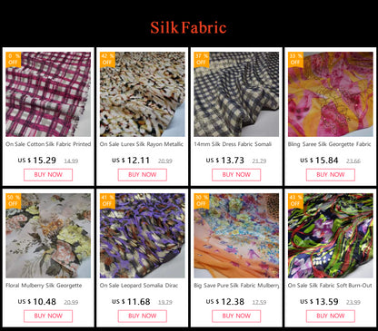 Silk Georgette Lurex 6mm Shiny Jacquard Metallic Saree Dress Scarf Fabric