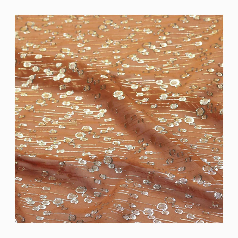 New Somali Dirac Metallic Jacquard Floral Silk With Gold Lurex Mulberry Silk Saree Dress Tissue