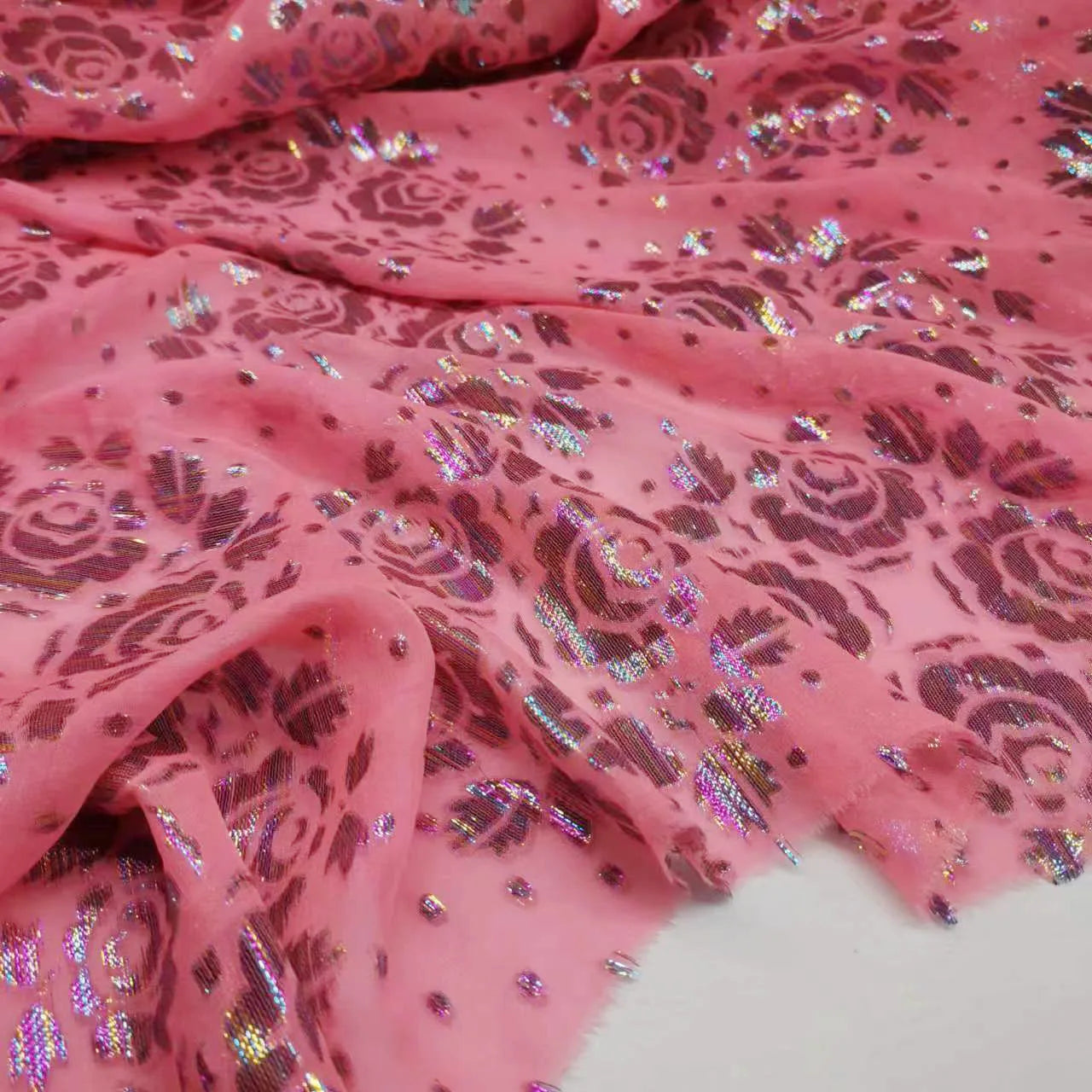New Somali Dirac Metallic Jacquard Floral Silk With Gold Lurex Mulberry Silk Saree Dress Tissue