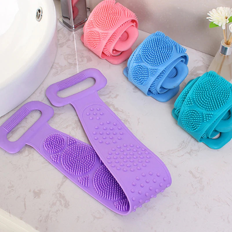 Silicone Body Scrubber Back Massage Exfoliating Sponge Bathroom Bath Brush Scrub Shower Brush Body Wash Scrub Removal Bath Spong