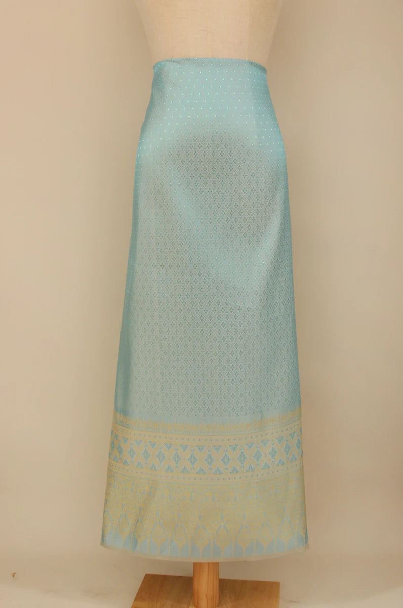 45x100cm Southeast Asia Ethnic Polyester Brocade Jacquard Woven Satin Fabric DIY Thai Skirt Tube Dress Cloth Saree Sari Textile