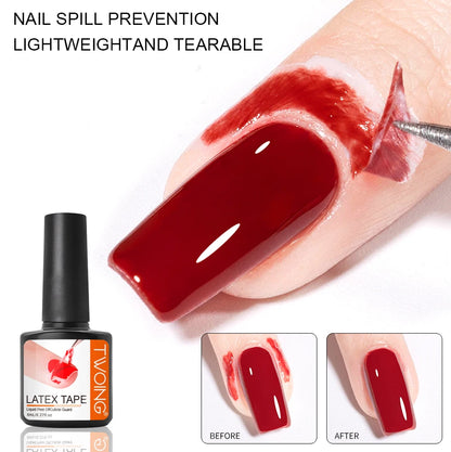 8ml Nail Peel Off Liquid Anti-Overflow Glue Edge Latex Tape, Peel OffCuticle Guard Nails Finger Lacquer Protector, Nail Polish
