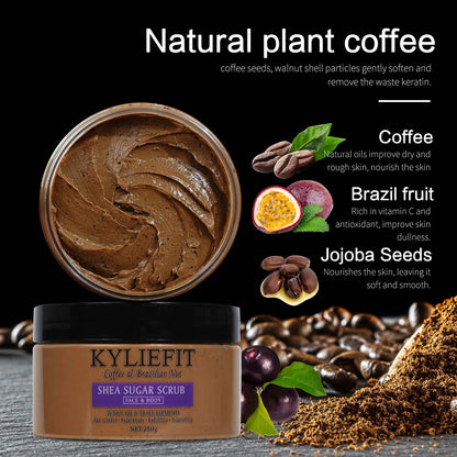 Natural Body Scrub - Moisturizing and Exfoliating Body, Face, Hand, Foot Scrub - Lightening, Fine Lines & Wrinkles, Skin Glowing