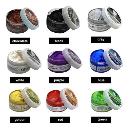 9 Color Hair Colors Wax Dye Temporary Molding Paste 8 Color Blue Burgundy Grandma Gray Green Hairs Dye Wax Mud Styling Pomade