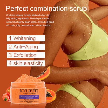 Natural Body Scrub - Moisturizing and Exfoliating Body, Face, Hand, Foot Scrub - Lightening, Fine Lines & Wrinkles, Skin Glowing