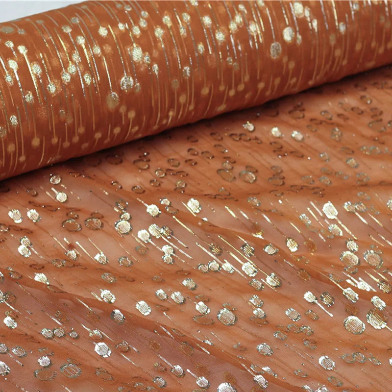New Somali Dirac Metallic Jacquard Floral Silk With Gold Lurex Mulberry Silk Saree Dress Tissue