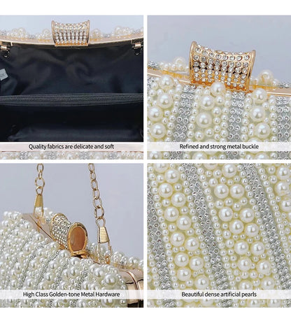 Diamonds Small Bags Pearl Handbags Women's Banquet Celebrities Handbags With Evening Dresses Cheongsam Clutch Purse