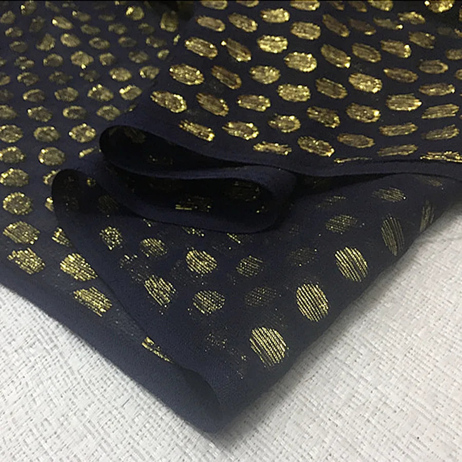New Somali Dirac Metallic Jacquard Floral Silk With Gold Lurex Mulberry Silk Saree Dress Tissue