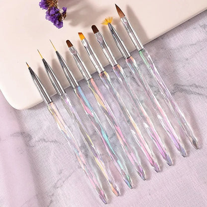 Nail Brush Phototherapy Tools 8 Pieces Painted Painting Pen Set Painting Drawing Brush Nail Enhancement Tools Uv Gel Brush Pen