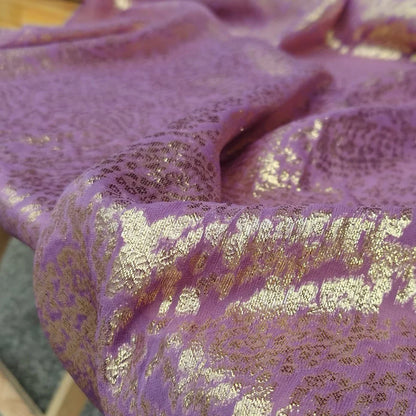 New Somali Dirac Metallic Jacquard Floral Silk With Gold Lurex Mulberry Silk Saree Dress Tissue