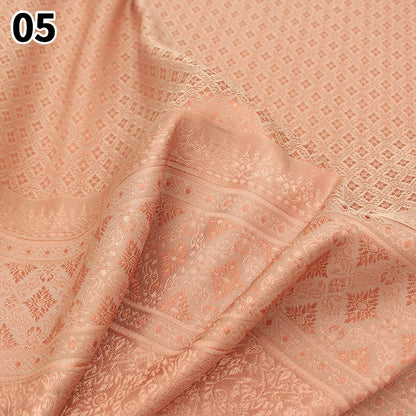 100*100cm Ethnic Style Brocade Jacquard Fabric Southeast Asia Dai Thai Skirt Fabric For Diy Tube Dress Saree Folk Dance Costume