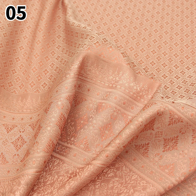 100*100cm Ethnic Style Brocade Jacquard Fabric Southeast Asia Dai Thai Skirt Fabric For Diy Tube Dress Saree Folk Dance Costume