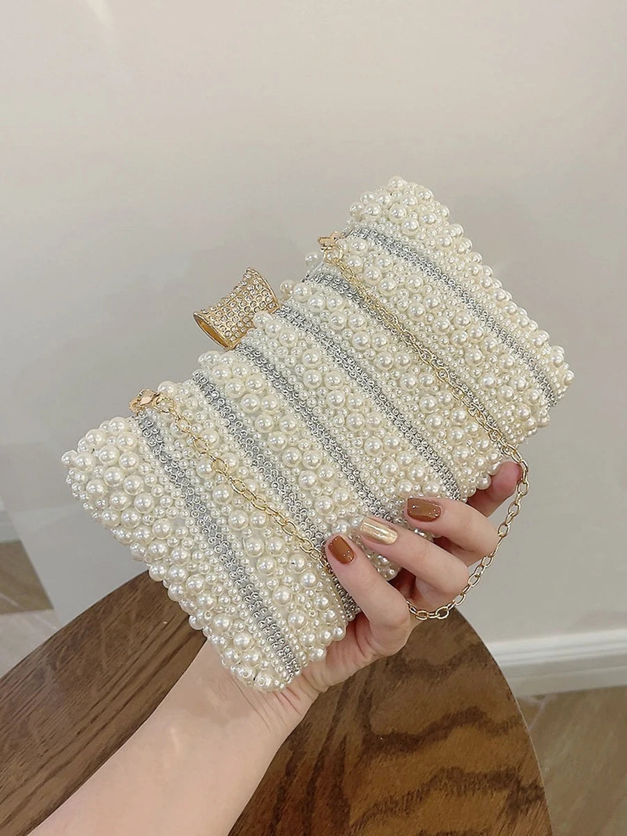 Diamonds Small Bags Pearl Handbags Women's Banquet Celebrities Handbags With Evening Dresses Cheongsam Clutch Purse