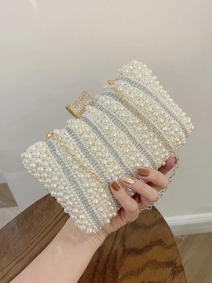 Diamonds Small Bags Pearl Handbags Women's Banquet Celebrities Handbags With Evening Dresses Cheongsam Clutch Purse