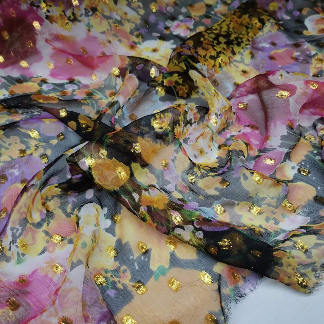 New Somali Dirac Metallic Jacquard Floral Silk With Gold Lurex Mulberry Silk Saree Dress Tissue