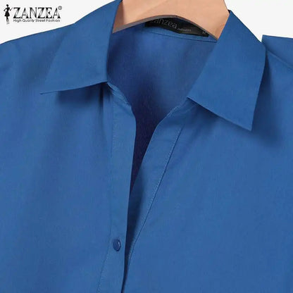 ZANZEA Summer Women Matching Sets OL Work Outfits Causal Short Sleeve Shirt Loose Wide Leg Pants Fashion Suit Urban Tracksuits