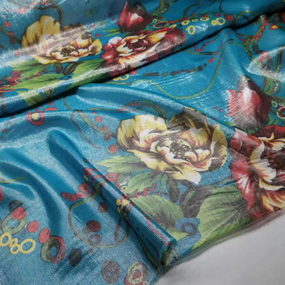 New Somali Dirac Metallic Jacquard Floral Silk With Gold Lurex Mulberry Silk Saree Dress Tissue