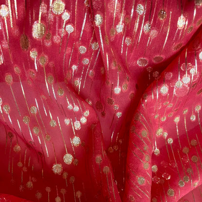 New Somali Dirac Metallic Jacquard Floral Silk With Gold Lurex Mulberry Silk Saree Dress Tissue