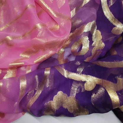 New Somali Dirac Metallic Jacquard Floral Silk With Gold Lurex Mulberry Silk Saree Dress Tissue