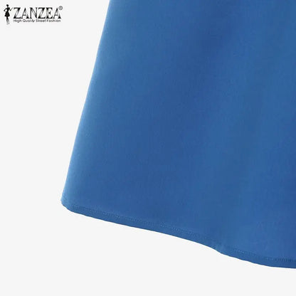 ZANZEA Summer Women Matching Sets OL Work Outfits Causal Short Sleeve Shirt Loose Wide Leg Pants Fashion Suit Urban Tracksuits