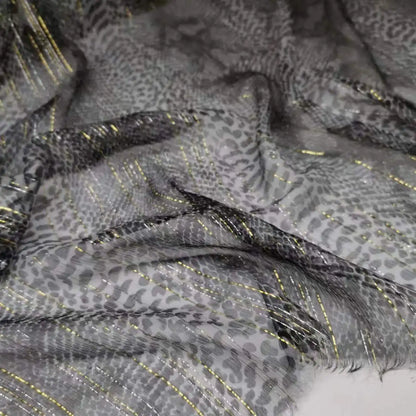 Silk Georgette Lurex 6mm Shiny Jacquard Metallic Saree Dress Scarf Fabric