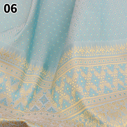 100*100cm Ethnic Style Brocade Jacquard Fabric Southeast Asia Dai Thai Skirt Fabric For Diy Tube Dress Saree Folk Dance Costume