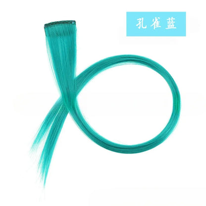 13 Colors Colorful Party Highlight Clip in Straight Hair Extensions for Girls 50cm Y2K Multi-Color Hair Synthetic Hairpieces