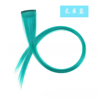 13 Colors Colorful Party Highlight Clip in Straight Hair Extensions for Girls 50cm Y2K Multi-Color Hair Synthetic Hairpieces