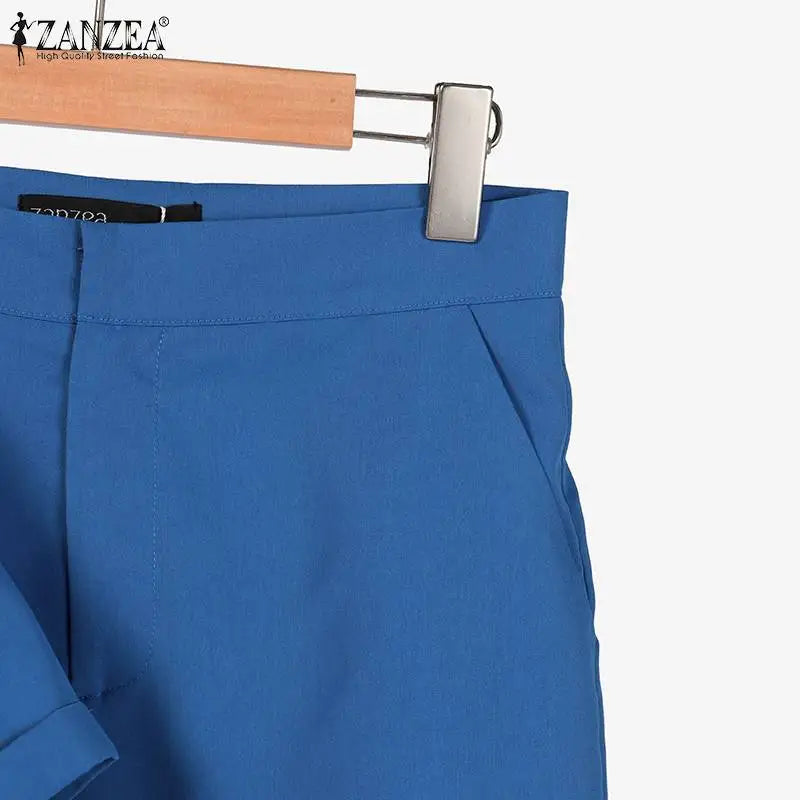 ZANZEA Summer Women Matching Sets OL Work Outfits Causal Short Sleeve Shirt Loose Wide Leg Pants Fashion Suit Urban Tracksuits