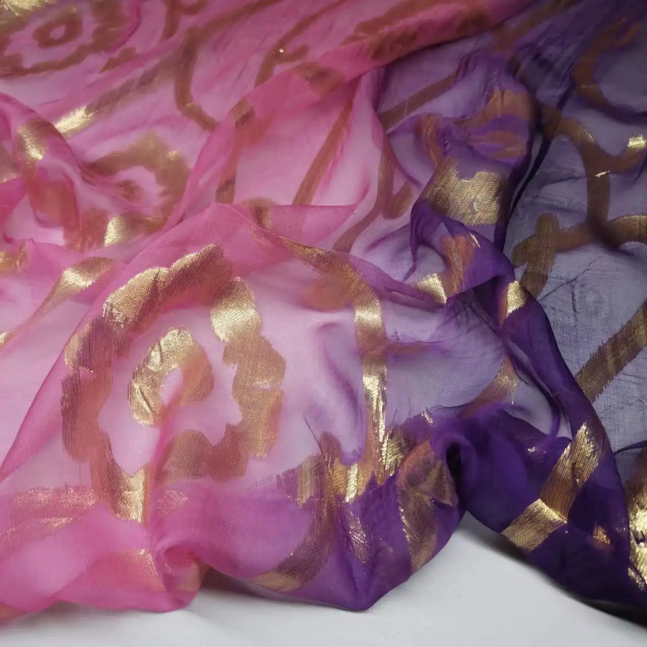 New Somali Dirac Metallic Jacquard Floral Silk With Gold Lurex Mulberry Silk Saree Dress Tissue