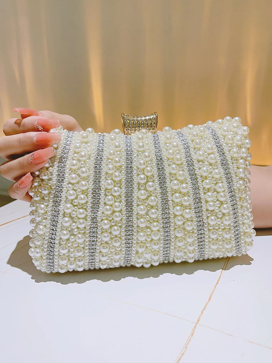 Diamonds Small Bags Pearl Handbags Women's Banquet Celebrities Handbags With Evening Dresses Cheongsam Clutch Purse