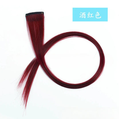 13 Colors Colorful Party Highlight Clip in Straight Hair Extensions for Girls 50cm Y2K Multi-Color Hair Synthetic Hairpieces