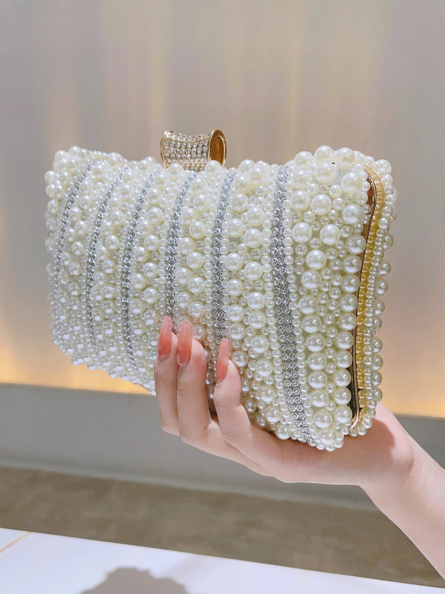 Diamonds Small Bags Pearl Handbags Women's Banquet Celebrities Handbags With Evening Dresses Cheongsam Clutch Purse