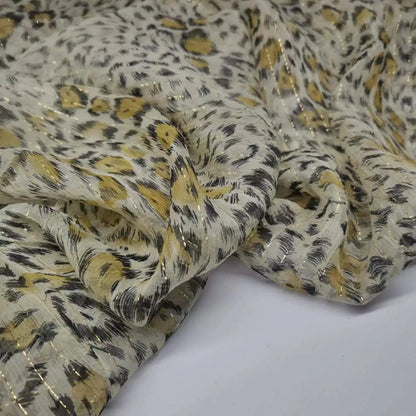 Silk Georgette Lurex 6mm Shiny Jacquard Metallic Saree Dress Scarf Fabric