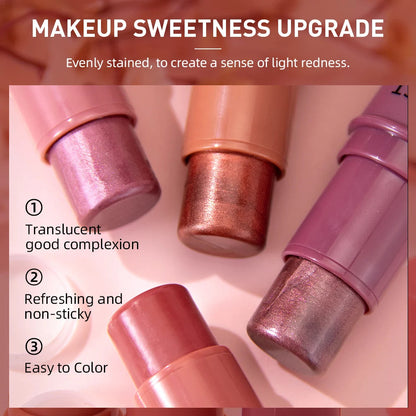 3-in-1 Cheek Blush Stick Lip Tinted Eyes Cheek Lips Brighten Cream