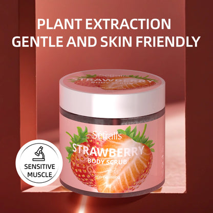 Séfralls Strawberry Body Scrub 150g Exfoliating & Hydrating Body Scrub, Sugar Scrub, Moisturize Smooth Cleansing Skin