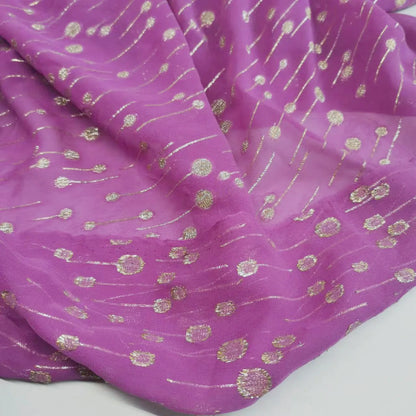 Blue Saree Fabric Shimmer Silk Metallic Shiny Hijab Scarf Craft DIY Sewing Material