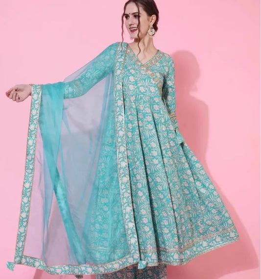 India Women's Clothing 3-piece Set Of Pure Cotton Printed Dresses