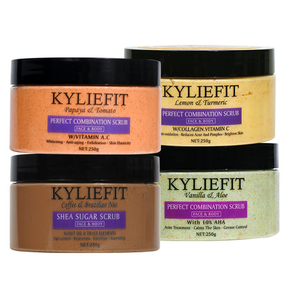 Natural Body Scrub - Moisturizing and Exfoliating Body, Face, Hand, Foot Scrub - Lightening, Fine Lines & Wrinkles, Skin Glowing