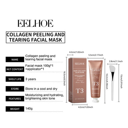 Collagen Peel Off Mask Face Deep Cleansing Moisturizing Shrink Pores Oil-Control Hydrating Beauty Health Skin Care Facial Mask