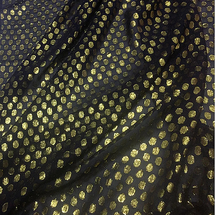 New Somali Dirac Metallic Jacquard Floral Silk With Gold Lurex Mulberry Silk Saree Dress Tissue