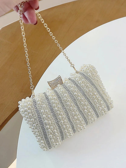 Diamonds Small Bags Pearl Handbags Women's Banquet Celebrities Handbags With Evening Dresses Cheongsam Clutch Purse