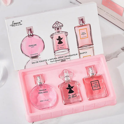 Beautiful Girl Paris Angel Three-piece Gift Box Set Little Black Dress Women's Perfume Long-lasting Fragrance Fresh and Elegant