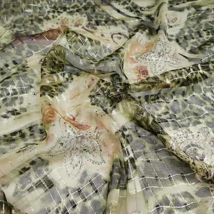 New Somali Dirac Metallic Jacquard Floral Silk With Gold Lurex Mulberry Silk Saree Dress Tissue