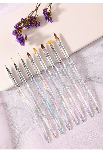 Nail Brush Phototherapy Tools 8 Pieces Painted Painting Pen Set Painting Drawing Brush Nail Enhancement Tools Uv Gel Brush Pen