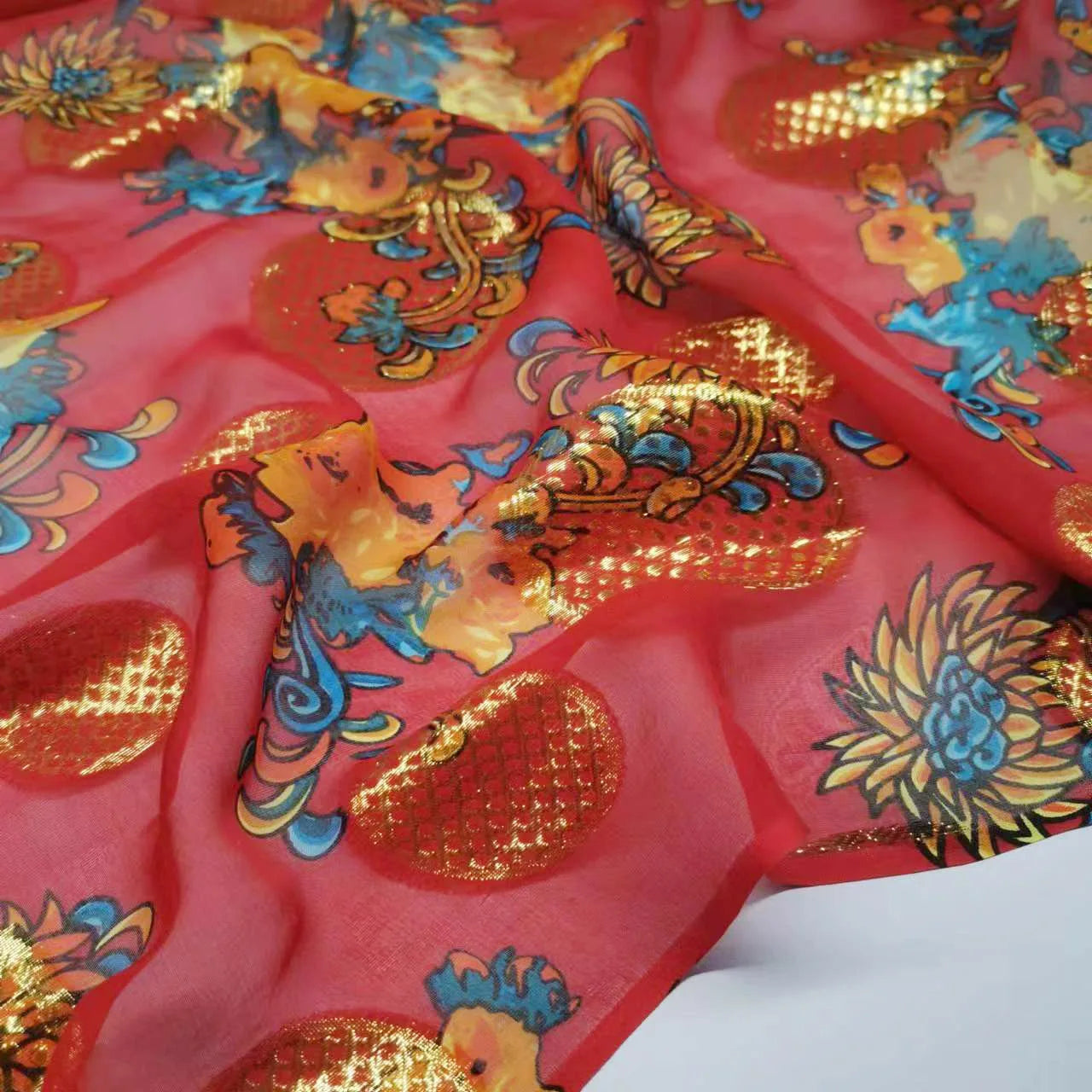 New Somali Dirac Metallic Jacquard Floral Silk With Gold Lurex Mulberry Silk Saree Dress Tissue