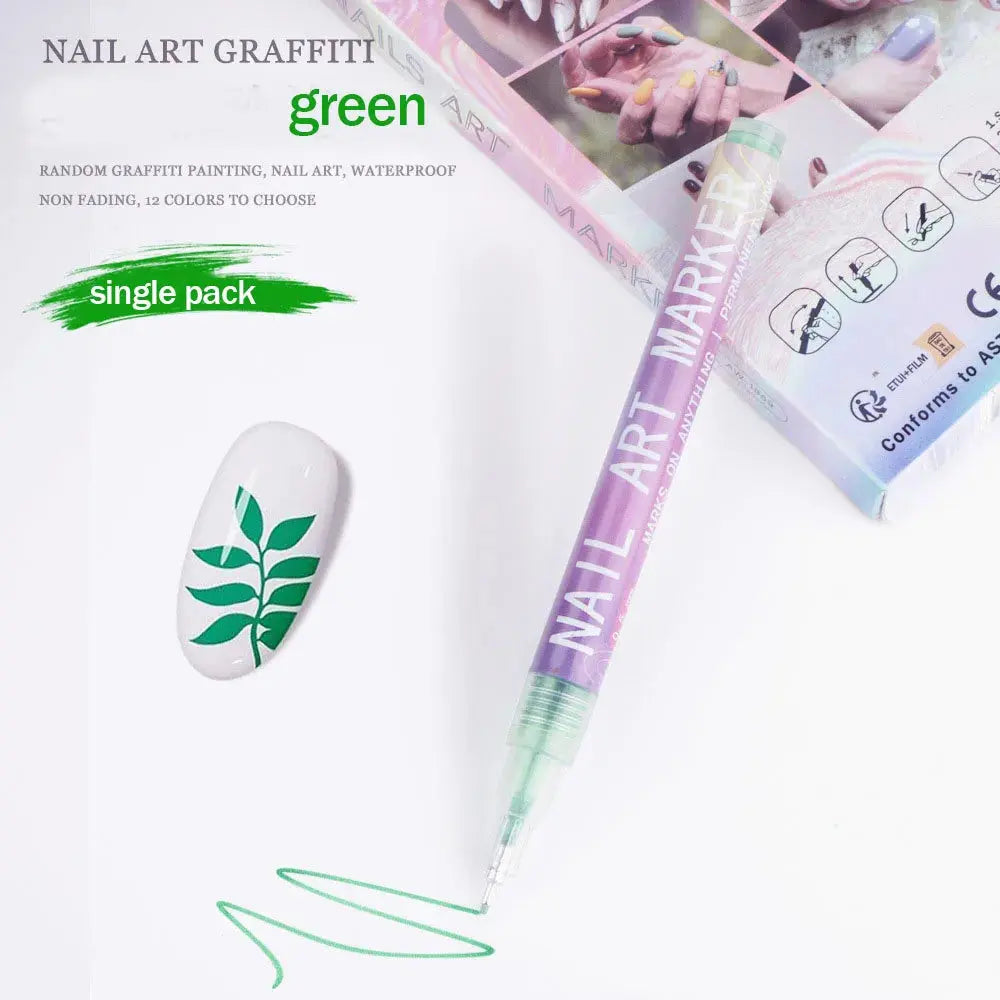 Nail Art Graffiti Pen Nail Acrylic Paint Pen Waterproof Painting Lines Pencil DIY Drawing Abstract Design Nail Accessories Femina Worldwide