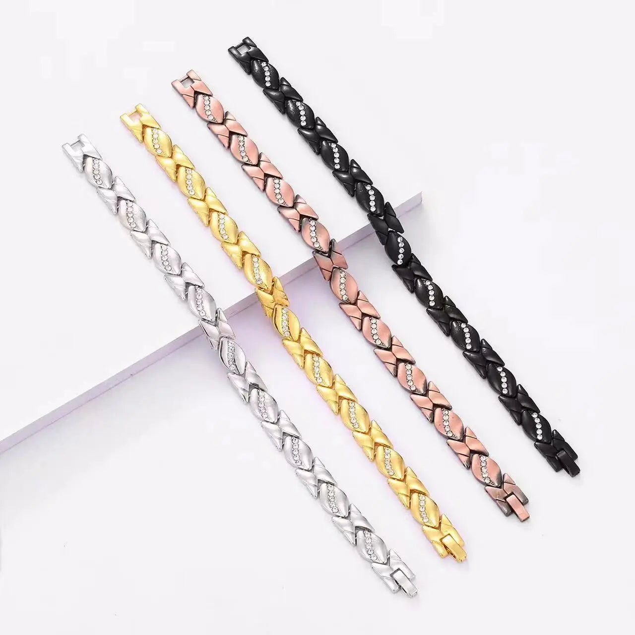 Christmas gift Stylish Ancient Copper Magnetic Therapy Bracelet with Diamond Accents - Enhance Health & Elegance（bronze） Femina Worldwide