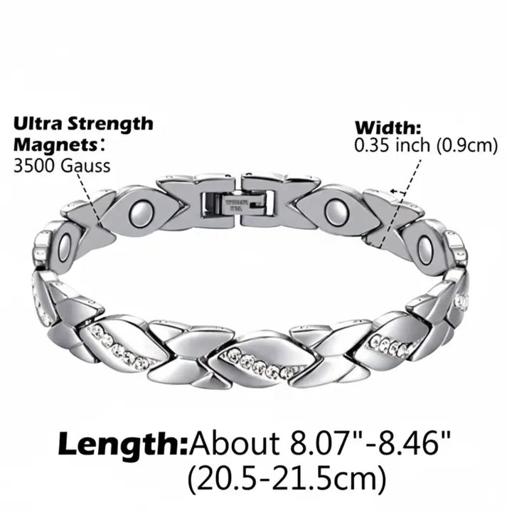 Christmas gift Stylish Ancient Copper Magnetic Therapy Bracelet with Diamond Accents - Enhance Health & Elegance（bronze） Femina Worldwide